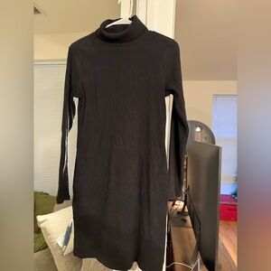 Old Navy Black Ribbed Long Sleeve Dress